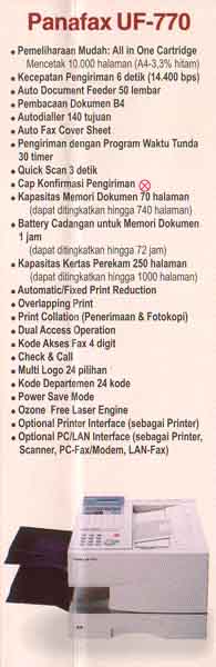 panafax uf-770 users manual